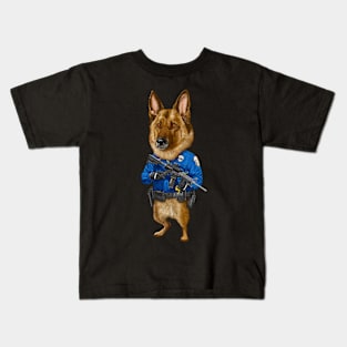 German Shepherd Police Officer Kids T-Shirt